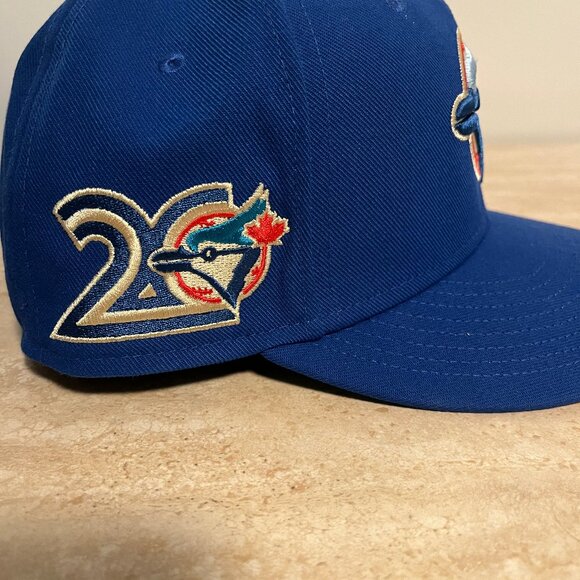 Fitted- 6 7/8: USED Toronto Blue Jays 20 Year Anniversay Mitchell & Ness Liberty - Picture 3 of 4
